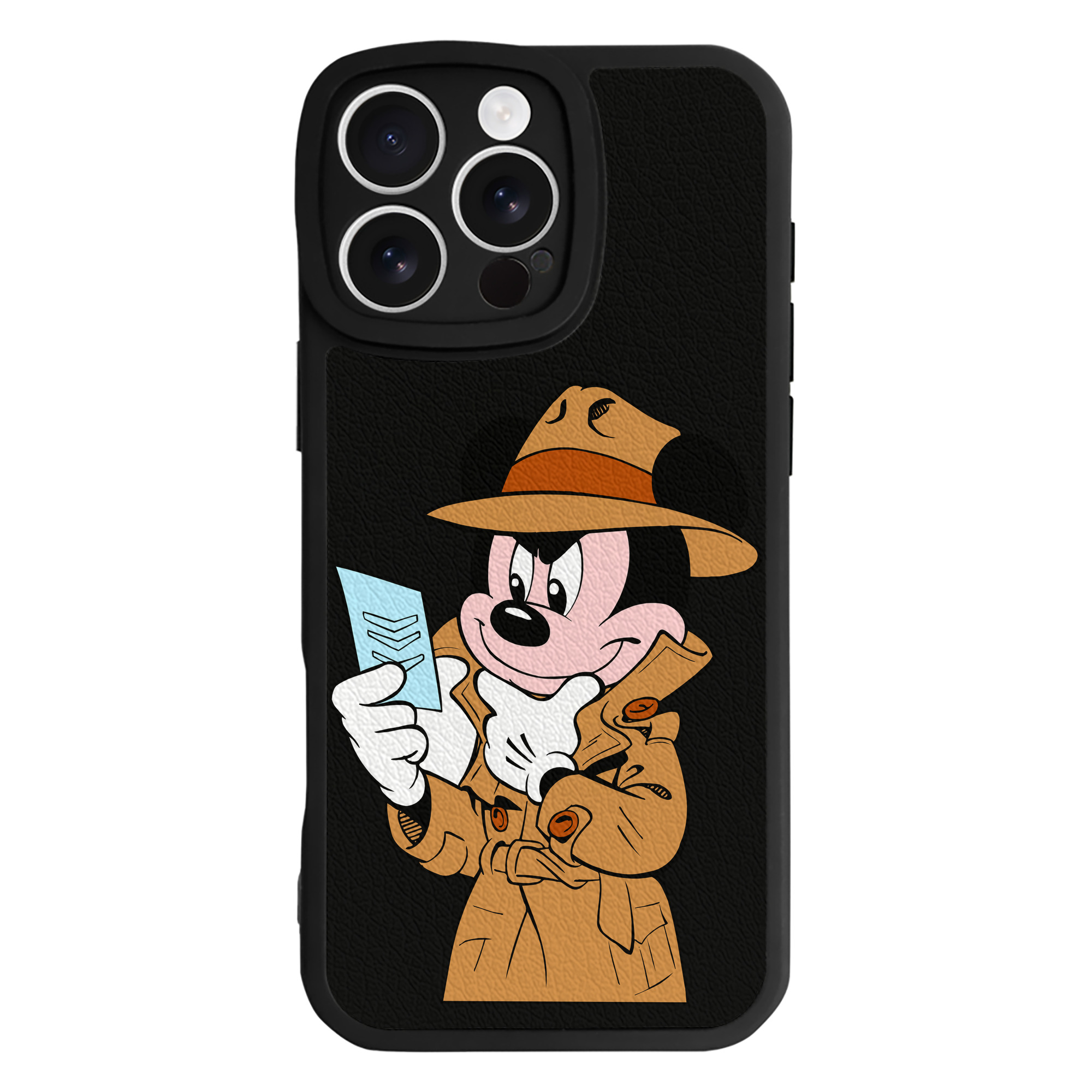 （画像用） ミッキーマウス Mickey Mouse 【iPhone 16シリーズ対応】シリコンスマホケース（レザー調） 材質：シリコン